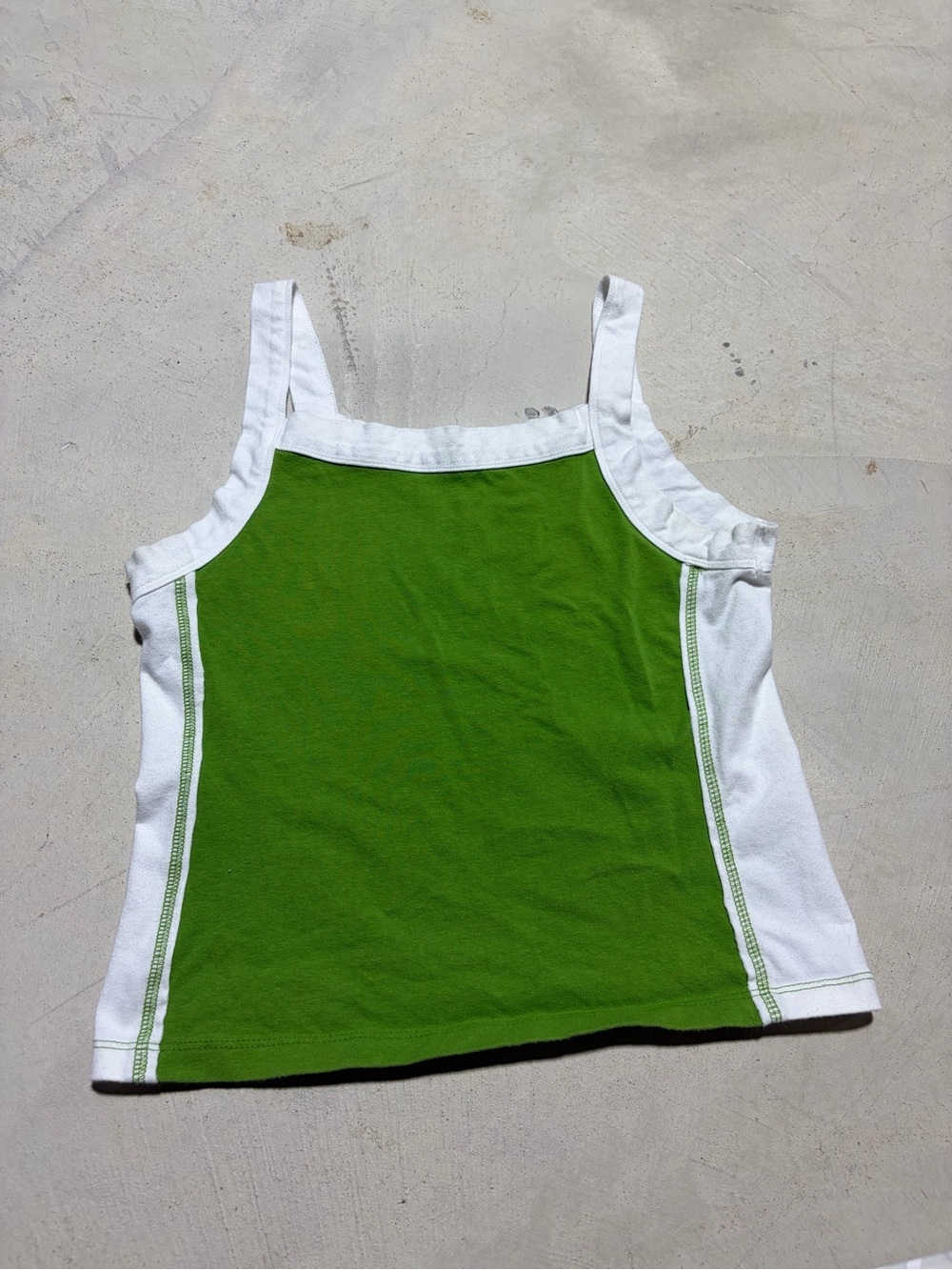 Pilcro Green & White Tank Top small